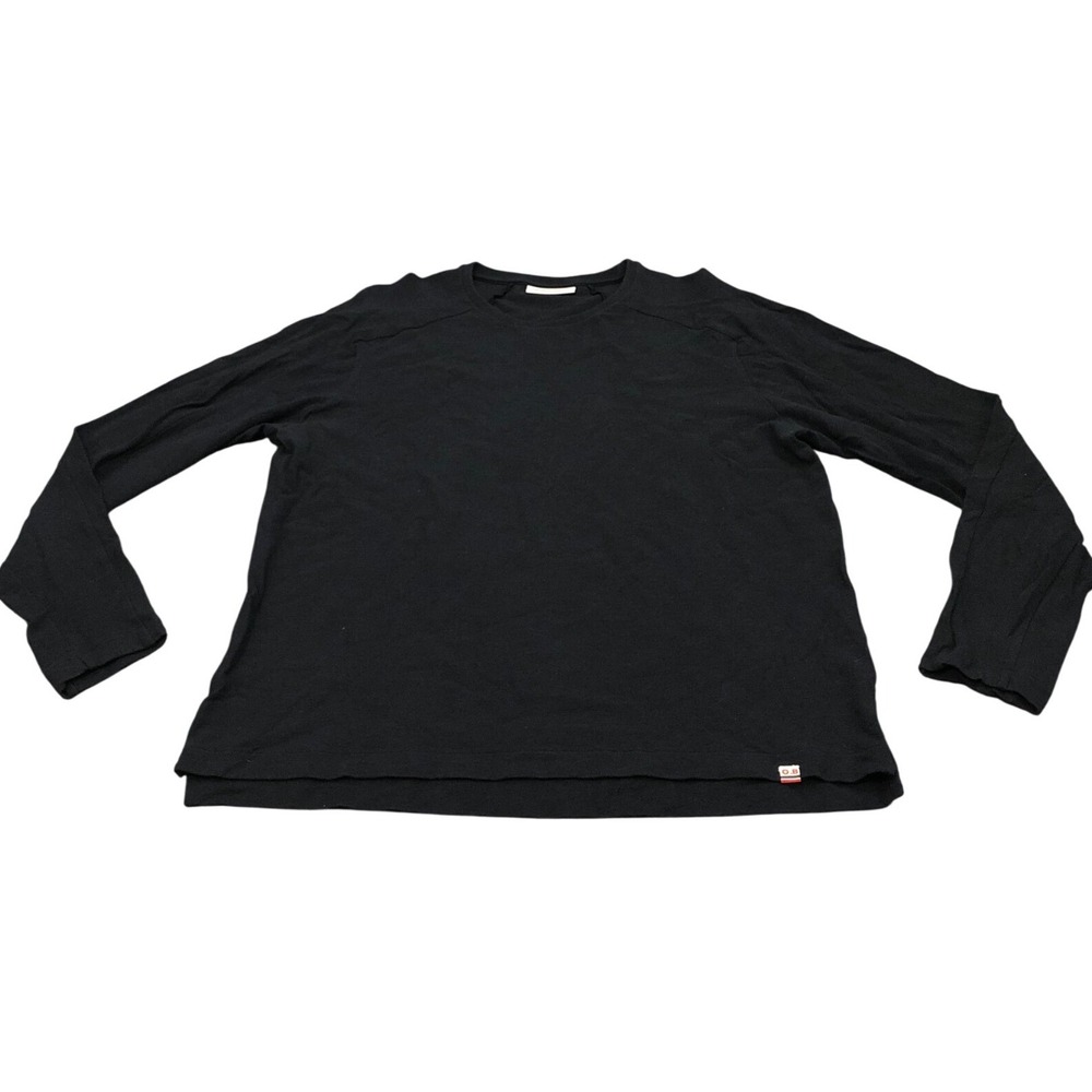 Orlebar Brown Long Sleeve T-Shirt Mens XXL Black Cotton Wool Blend Portugal